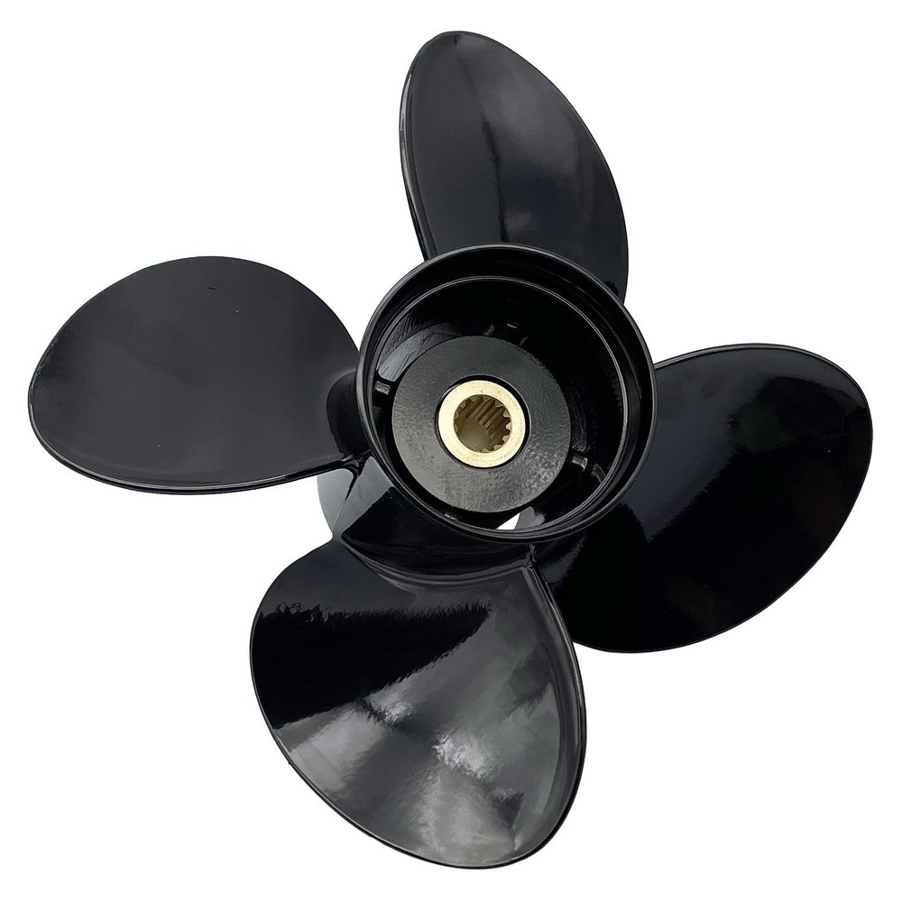 Aluminum Outboard Cupped Propeller Boat Prop 4 Blades 13x17 Replacement for BRP,Johnson,EVINRUDE,E-TEC 40-140HP 2-Stroke 13 Spline Tooth