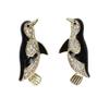 Faship Clear Premium Rhinestone Crystal Gold Plated Penguin Pierced Earrings - Clear/Gold Plated view 1