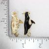 Faship Clear Premium Rhinestone Crystal Gold Plated Penguin Pierced Earrings - Clear/Gold Plated view 3