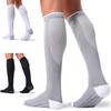 FITRELL 3 Pairs Compression Socks for Women and Men 20-30mmHg- Circulation and Muscle Support Socks for Travel, Running, Nurse, Knee High, Medical Black+White+Grey L/XL view 1