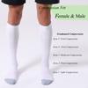 FITRELL 3 Pairs Compression Socks for Women and Men 20-30mmHg- Circulation and Muscle Support Socks for Travel, Running, Nurse, Knee High, Medical Black+White+Grey L/XL view 4