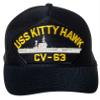 Artisan Owl United States Navy USS Kitty Hawk CV-63 Supercarrier Ship Emblem Patch Hat  Adjustable Baseball Cap (Navy Blue) view 1