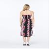 Women's Hawaiian Luau Halter Floral Print Halter Dress M Pink Black Hibiscus Vine view 2