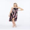 Women's Hawaiian Luau Halter Floral Print Halter Dress M Pink Black Hibiscus Vine view 4
