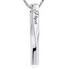 Yinplsmemory Cremation Jewelry Twist Cube Bar Urn Necklace for Ashes Memorial Urn Pendant Ashes Keepsake Urn Jewelry for Men view 2