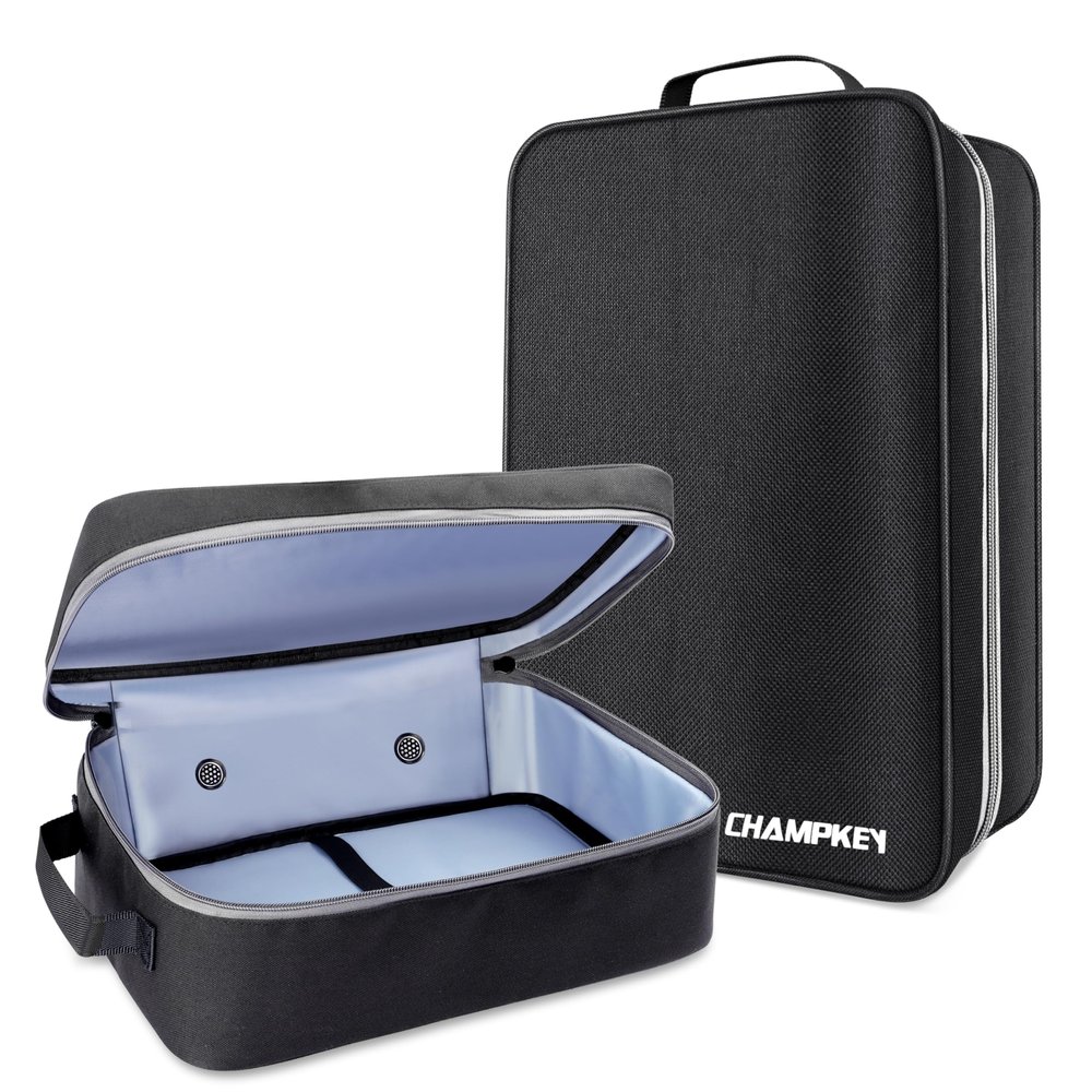 CHAMPKEY Premium Soft Padded Golf Shoe Bag | 300D Polyester Oxford Fabric with 210D Liner Sport Shoe Bag