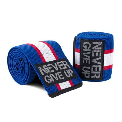 YOUFINE Professional Elastic Elbow Wraps Straps Elbow Support Compression Protection Brace for Bodybuilding Workout Powerlifting Men Gym (Five Stripe, Dark Blue)