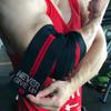 YOUFINE Professional Elastic Elbow Wraps Straps Elbow Support Compression Protection Brace for Bodybuilding Workout Powerlifting Men Gym (Double Stripe, Red) view 3