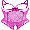 AIBINGGE Lingerie for Women One-Piece Teddy Lingerie Sexy Bodysuit Lace Nightie S-3XL(Purple,3XL) view 1