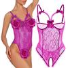 AIBINGGE Lingerie for Women One-Piece Teddy Lingerie Sexy Bodysuit Lace Nightie S-3XL(Purple,3XL) view 2