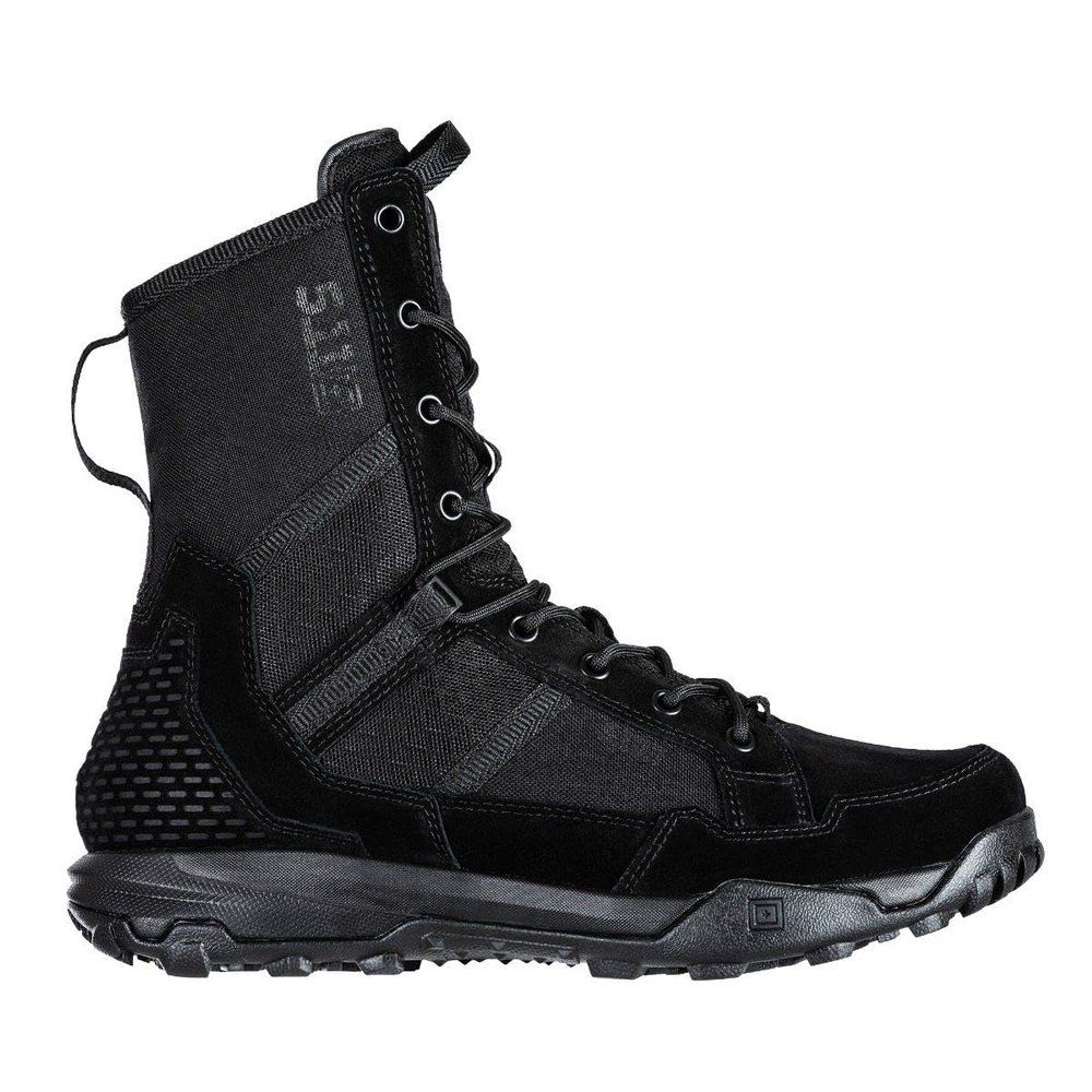 5.11 Tactical Mens A/T All-Terrain 8-inch Military Style Boots for Snow, Hiking, Work Non-Zip, Water-Resistant, Black, 12 Regular, Style 12422