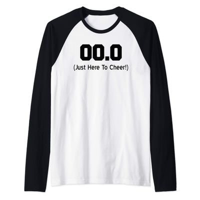 00.0 Just Here To Cheer Running Spectator Raglan Baseball Tee