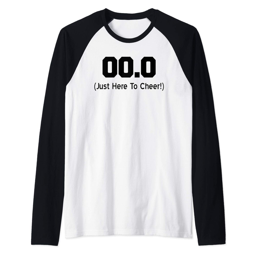 00.0 Just Here To Cheer Running Spectator Raglan Baseball Tee