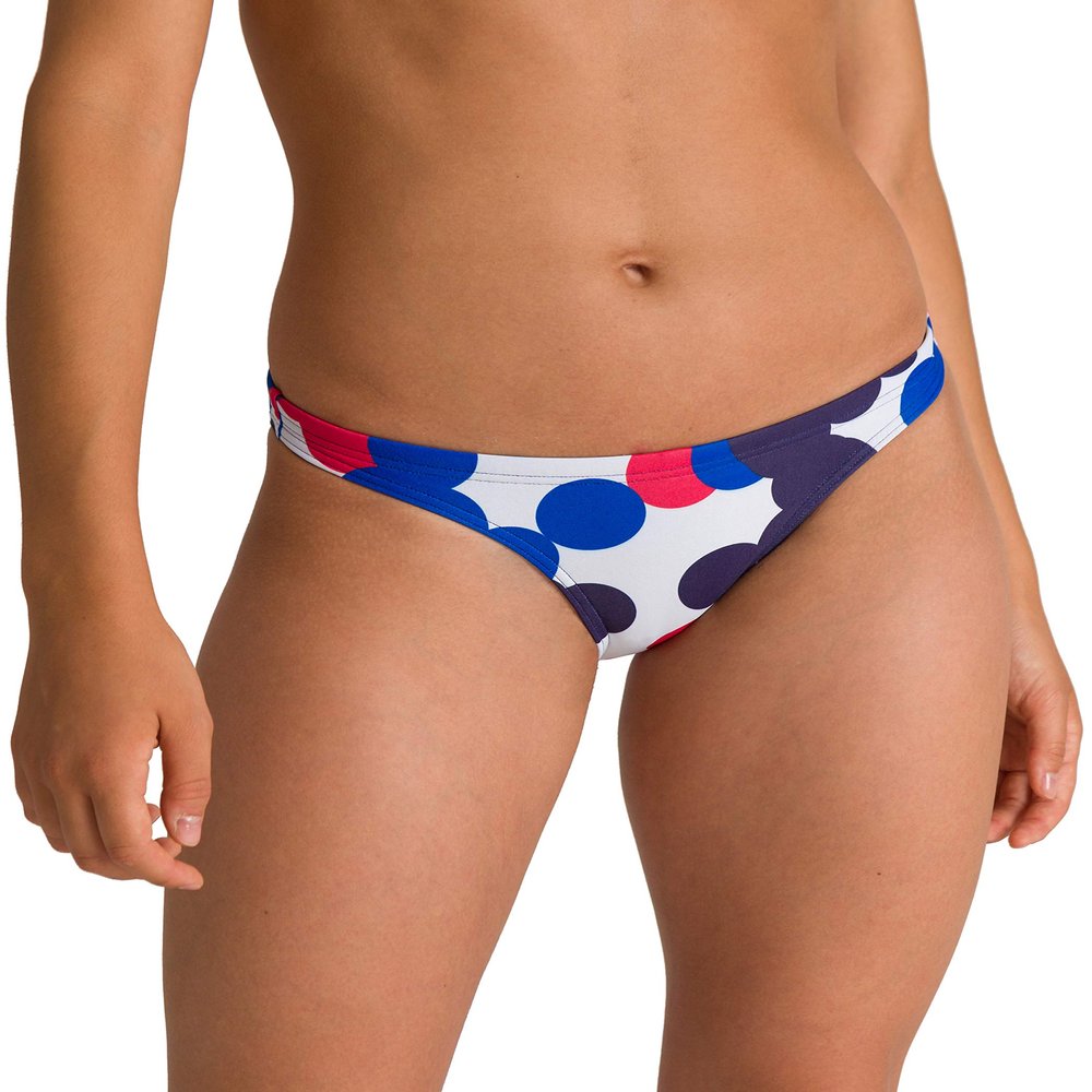 ARENA Women's Print Sport Bikini Tie Back MaxLife Swimsuit Bathing Suit Top and Bottom for Swimming, USA Dots - Bottom, 24