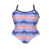 ARENA Multicolor Stripes Light Drop Back One Piece Swimsuit, Navy-Red-Multicolor, 22 view 1
