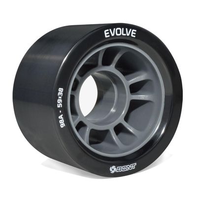 Bont Skates - Evolve Roller Derby Skate Wheel - Indoor Roller Skate Wheels - Rollerskate Wheels - Black 98A - Set of 4 Wheels (Black 98A - Set of 4 Wheels)