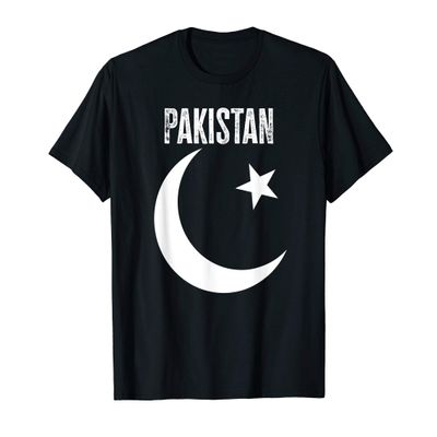White Crescent Star Pakistan Flag 14 August Retro Urdu DNA T-Shirt