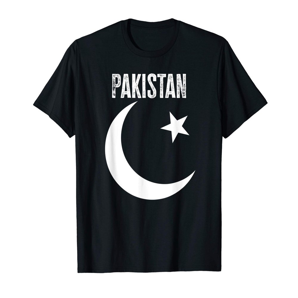 White Crescent Star Pakistan Flag 14 August Retro Urdu DNA T-Shirt
