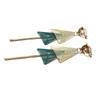 HAPPYAN Fashion Copper Material Triangle Geometric Clip on Earrings Without Pierced for Women Ear Clip (Green) view 4