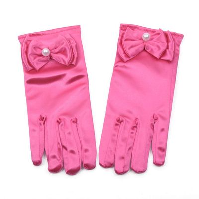 LeJulyeekay Girls Gloves Short Communion Gloves with Pearls for Wedding Dress Finger Gloves
