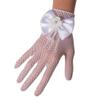 LeJulyeekay Girls Gloves Short Communion Gloves with Pearls for Wedding Dress Finger Gloves view 1