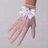 LeJulyeekay Girls Gloves Short Communion Gloves with Pearls for Wedding Dress Finger Gloves view 3