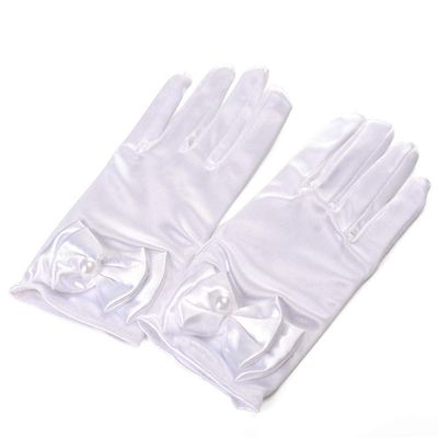 LeJulyeekay Flower Girls Gloves Pageant Lace Wrist Length Lace Wedding Dress Gloves 5-12Yrs