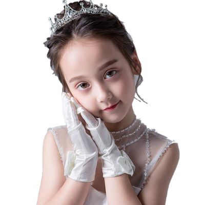 LeJulyeekay Flower Girl Gloves Satin Glove First Communion Short Princess Gloves for Wedding
