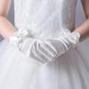 LeJulyeekay Flower Girl Gloves Satin Glove First Communion Short Princess Gloves for Wedding view 2
