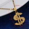 18K Gold Plated United States Dollar Money Sign Pendant Necklace (Dollar) view 2