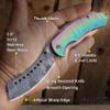 KCCEDGE BEST CUTLERY SOURCE EDC Pocket Knife Camping Accessories Folding Knife for Camping Gear Survival Kit Full Edge with Razor Sharp Edge 58731 (Iridescent Damascus) view 2