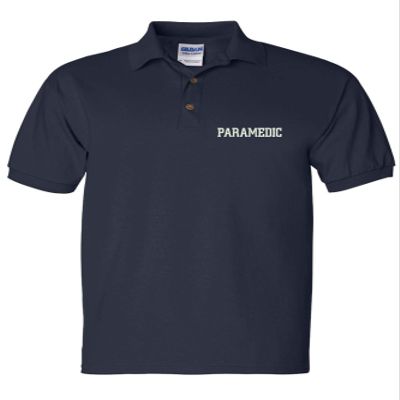 ALLNTRENDS Men's Polo T Shirt Paramedic Embroidered EMT Top Embroidery Gift (XL, Navy Blue)