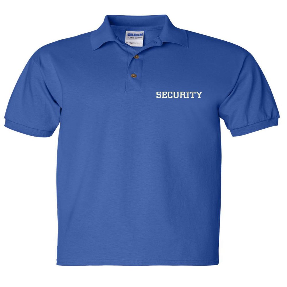 ALLNTRENDS Men's Polo T Shirt Security Embroidered Officer Top Embroidery Guard (XL, Royal Blue)
