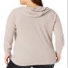 Calvin Klein Womens Premium Performance Ruched Long Sleeve Zip Up Hoodie (Standard and Plus), Evening Sand, 1X view 2