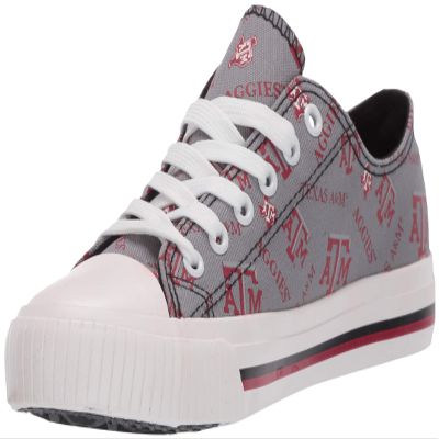 FOCO Texas A&M Aggies NCAA Womens Low Top Repeat Print Canvas Shoes - 7