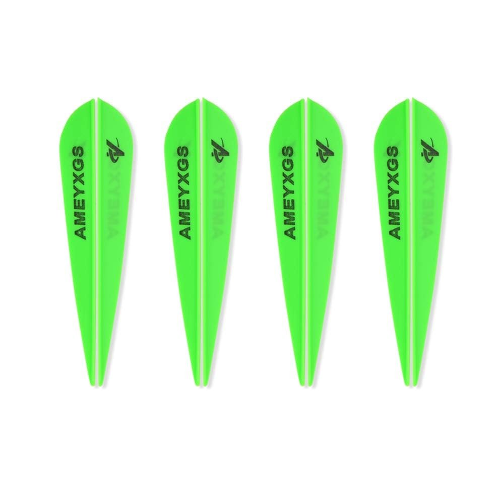AMEYXGS 50pcs Archery Rubber Feather 2/3/4inch Rubber Arrow Feather Plastic Arrow Vanes DIY Hunting Archery Arrow (Green 2inch)