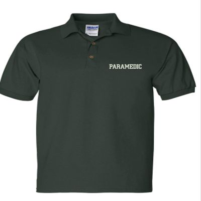 ALLNTRENDS Men's Polo T Shirt Paramedic Embroidered EMT Top Embroidery Gift (L, Forest Green)
