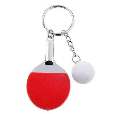 LoveinDIY Tennis Racket Pong Paddle Key Keychain, Red, 9.5cm