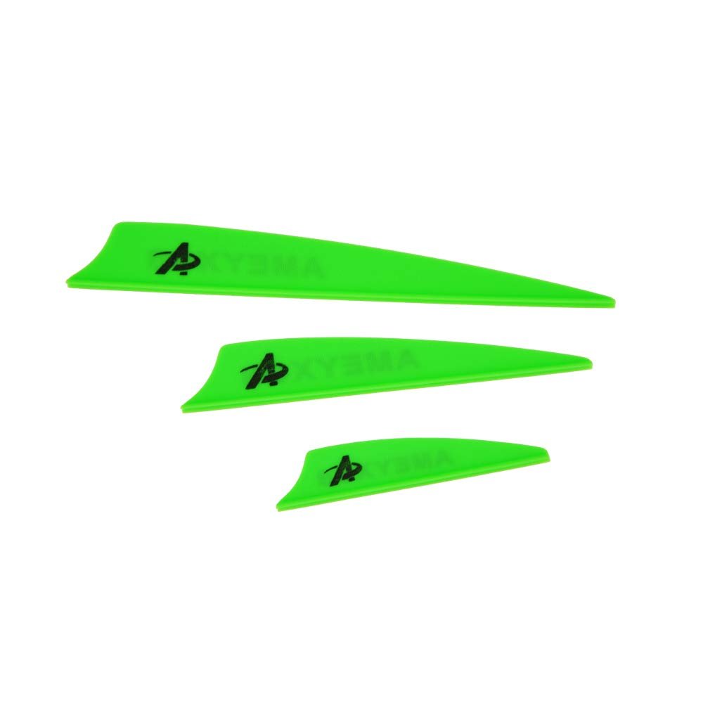AMEYXGS 50pcs Archery Rubber Feather 2/3/4inch Rubber Arrow Feather Plastic Arrow Vanes DIY Hunting Archery Arrow (Green 3inch)
