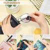 FINTIE Soft Eyeglasses Case with Cleaning Cloth, Portable Squeeze Top Vegan Leather Glasses Pouch, Sunglasses Eyewear Bag, Black view 4