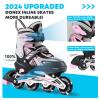 Gonex Inline Skates for Girls Boys Kids, Adjustable Skates Outdoor Blades Inline Roller Skates for Children Teens Women with Light Up Wheels for Indoor Outdoor Backyard Skating, Pink S view 2