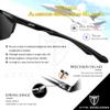 ATTCL Polarized UV Protection Sports Fishing Driving Sunglasses for Men Al-Mg Metal Frame Ultra Light 8585 Black view 4