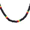 BlueRica Rasta Coconut Shell Beads Necklace (18") view 2