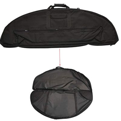 Archery Compound Bow Bag Hunting Protection Carry Bag Case Durable Canvas Bow Bag for Outdoor Shooting Target Equipment (Black, 115cm)