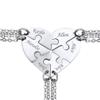 Custom BFF Necklace for 6 Personalized Split Heart Friendship Couple Family Necklace Stainless Steel Heart-Shaped Matching Puzzle Pendant Jewelry Gifts for Best Friend Women view 1