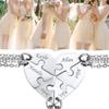 Custom BFF Necklace for 6 Personalized Split Heart Friendship Couple Family Necklace Stainless Steel Heart-Shaped Matching Puzzle Pendant Jewelry Gifts for Best Friend Women view 2