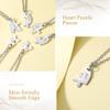 Custom BFF Necklace for 6 Personalized Split Heart Friendship Couple Family Necklace Stainless Steel Heart-Shaped Matching Puzzle Pendant Jewelry Gifts for Best Friend Women view 4
