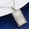 24K New Islamic Allah Pendant Charms Choker Necklace Religious Muslim Jewelry (Silver) view 2