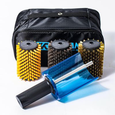 XCMAN Ski Roto Brush Kit 100mm Length-Nylon,Horsehair,Brass,Axle with Handle and Safety Shield/Hood