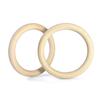 Double Circle 1.25 Inch Wood Gymnastics Rings for Bodyweight Training - Home Gym Workouts and Olympic Exercises - Slip Resistant Grip Strength - 32mm (Rings Only) view 1